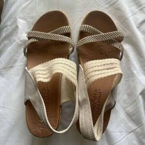 Elegant Cream Wedge Sandals
